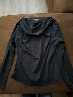Abercrombie & Fitch Boat Neck Black Long Sleeve Top